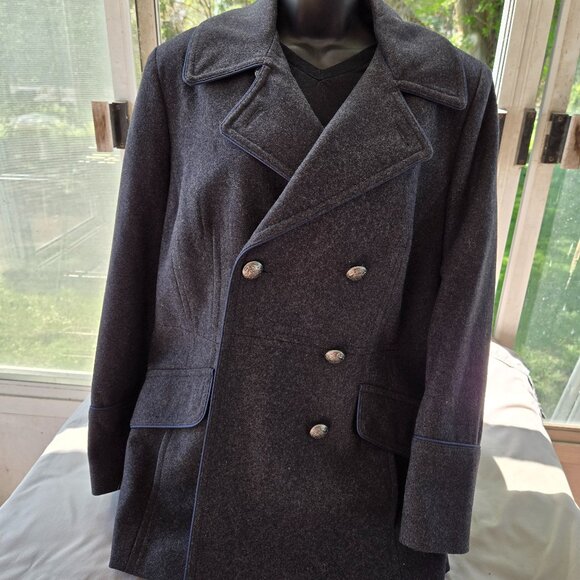 Coldwater Creek Wool Blend Pea Coat Double Breasted Womens XL - Picture 2 of 15